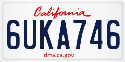 CA license plate 6UKA746