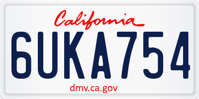 CA license plate 6UKA754