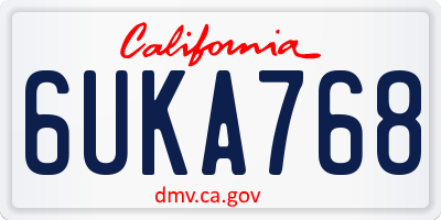 CA license plate 6UKA768