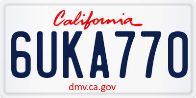 CA license plate 6UKA770