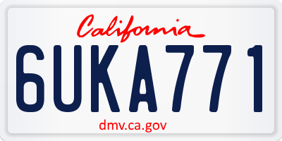 CA license plate 6UKA771