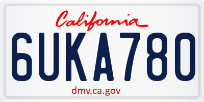 CA license plate 6UKA780