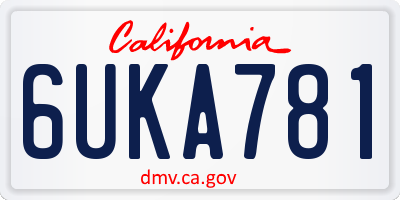 CA license plate 6UKA781