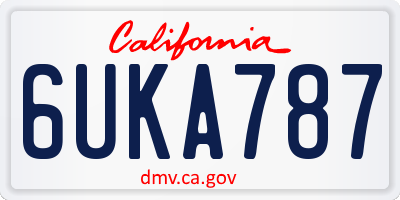 CA license plate 6UKA787