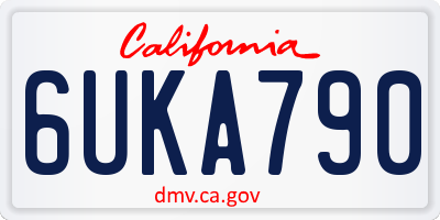 CA license plate 6UKA790