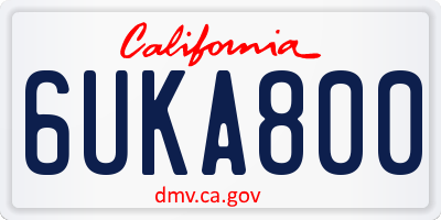 CA license plate 6UKA800