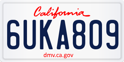 CA license plate 6UKA809