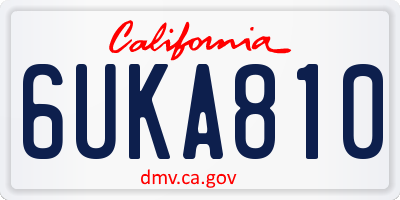 CA license plate 6UKA810
