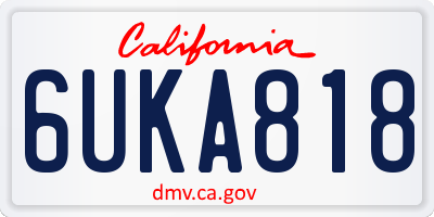 CA license plate 6UKA818