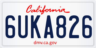 CA license plate 6UKA826