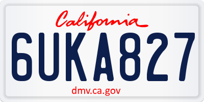 CA license plate 6UKA827
