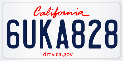CA license plate 6UKA828