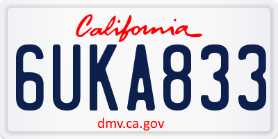 CA license plate 6UKA833