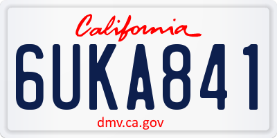 CA license plate 6UKA841