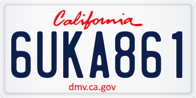 CA license plate 6UKA861