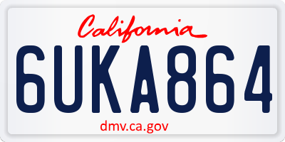 CA license plate 6UKA864