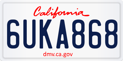 CA license plate 6UKA868