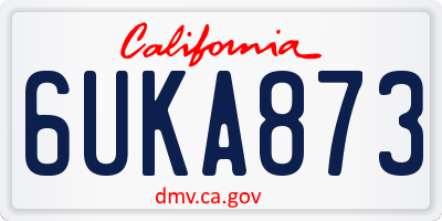 CA license plate 6UKA873