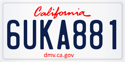 CA license plate 6UKA881