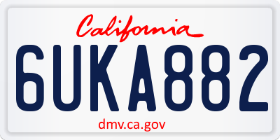 CA license plate 6UKA882