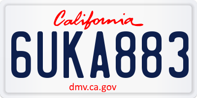 CA license plate 6UKA883