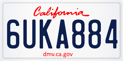 CA license plate 6UKA884