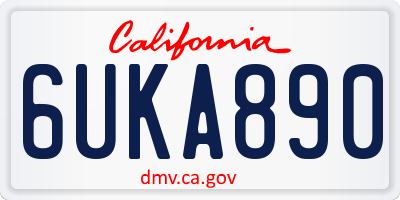CA license plate 6UKA890