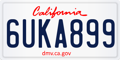 CA license plate 6UKA899