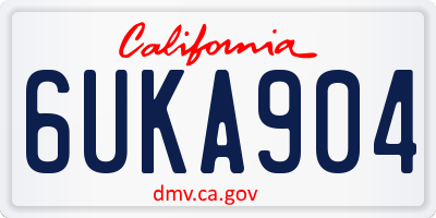 CA license plate 6UKA904