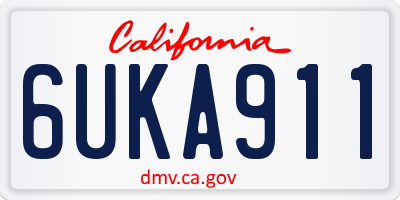 CA license plate 6UKA911