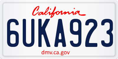 CA license plate 6UKA923