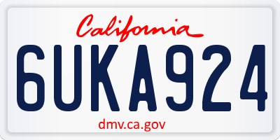 CA license plate 6UKA924