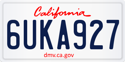 CA license plate 6UKA927