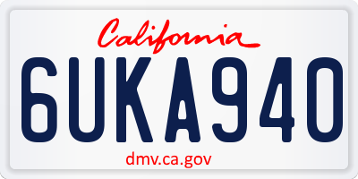 CA license plate 6UKA940