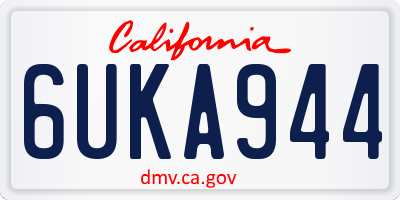CA license plate 6UKA944