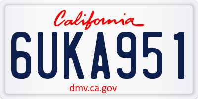 CA license plate 6UKA951