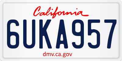 CA license plate 6UKA957
