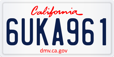CA license plate 6UKA961