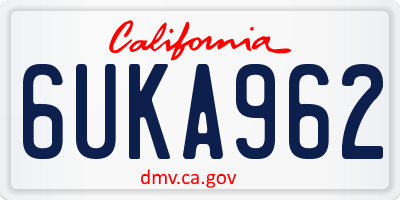 CA license plate 6UKA962