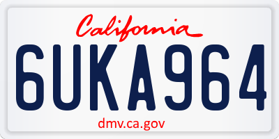 CA license plate 6UKA964