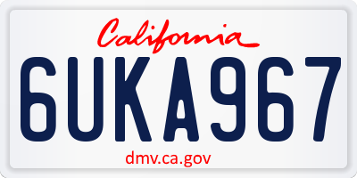 CA license plate 6UKA967
