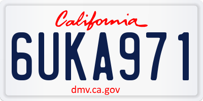 CA license plate 6UKA971