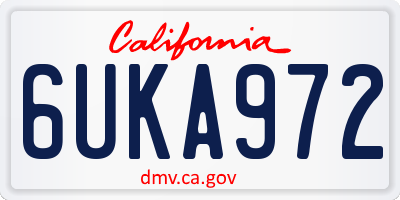 CA license plate 6UKA972
