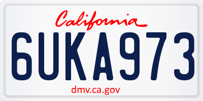 CA license plate 6UKA973
