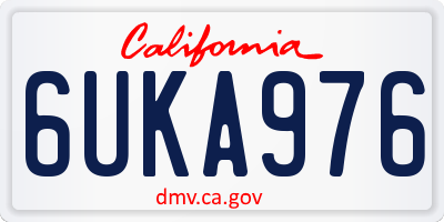 CA license plate 6UKA976