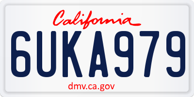 CA license plate 6UKA979