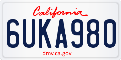 CA license plate 6UKA980