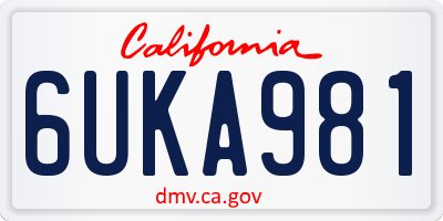 CA license plate 6UKA981