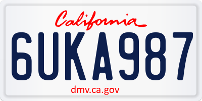 CA license plate 6UKA987