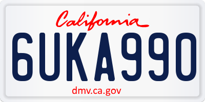 CA license plate 6UKA990